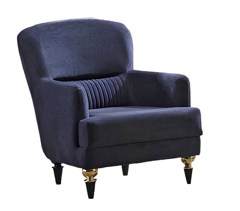 JVmoebel Sessel Blau Sessel Wohnzimmer Polstermöbel Einrichtung Luxus Modern Polster (1-St., Sessel), Made in Europa von JVmoebel