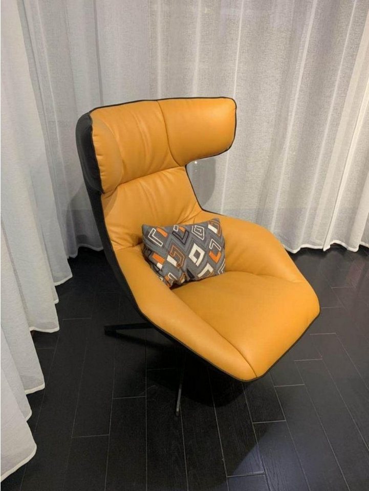 JVmoebel Sessel Blauer Sessel Luxus 1-Sitzer Ledersessel Polstermöbel Wohnzimmer (1-St., Sessel), Made in Europa von JVmoebel