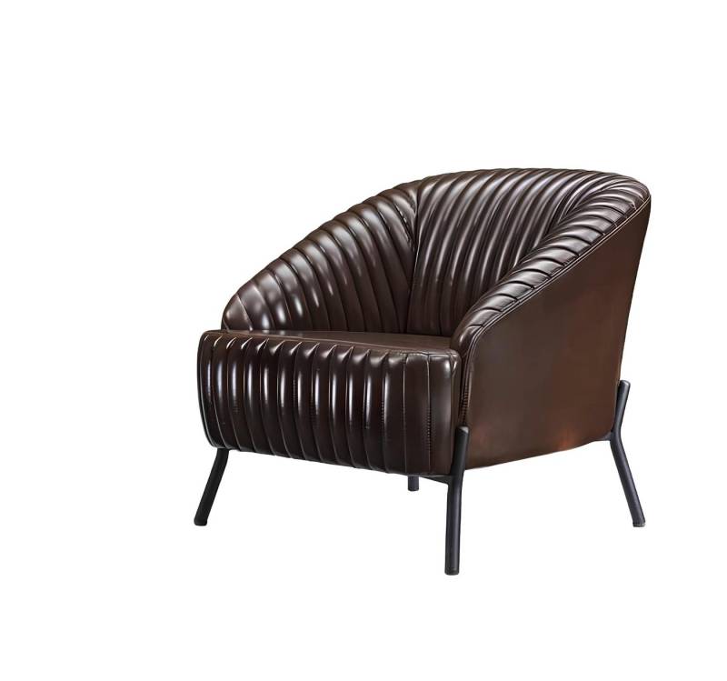 JVmoebel Sessel Brauner Sessel Designer Wohnzimmer Relaxsessel Leder Einsitzer Möbel (1-St., Sessel), Made in Europa von JVmoebel