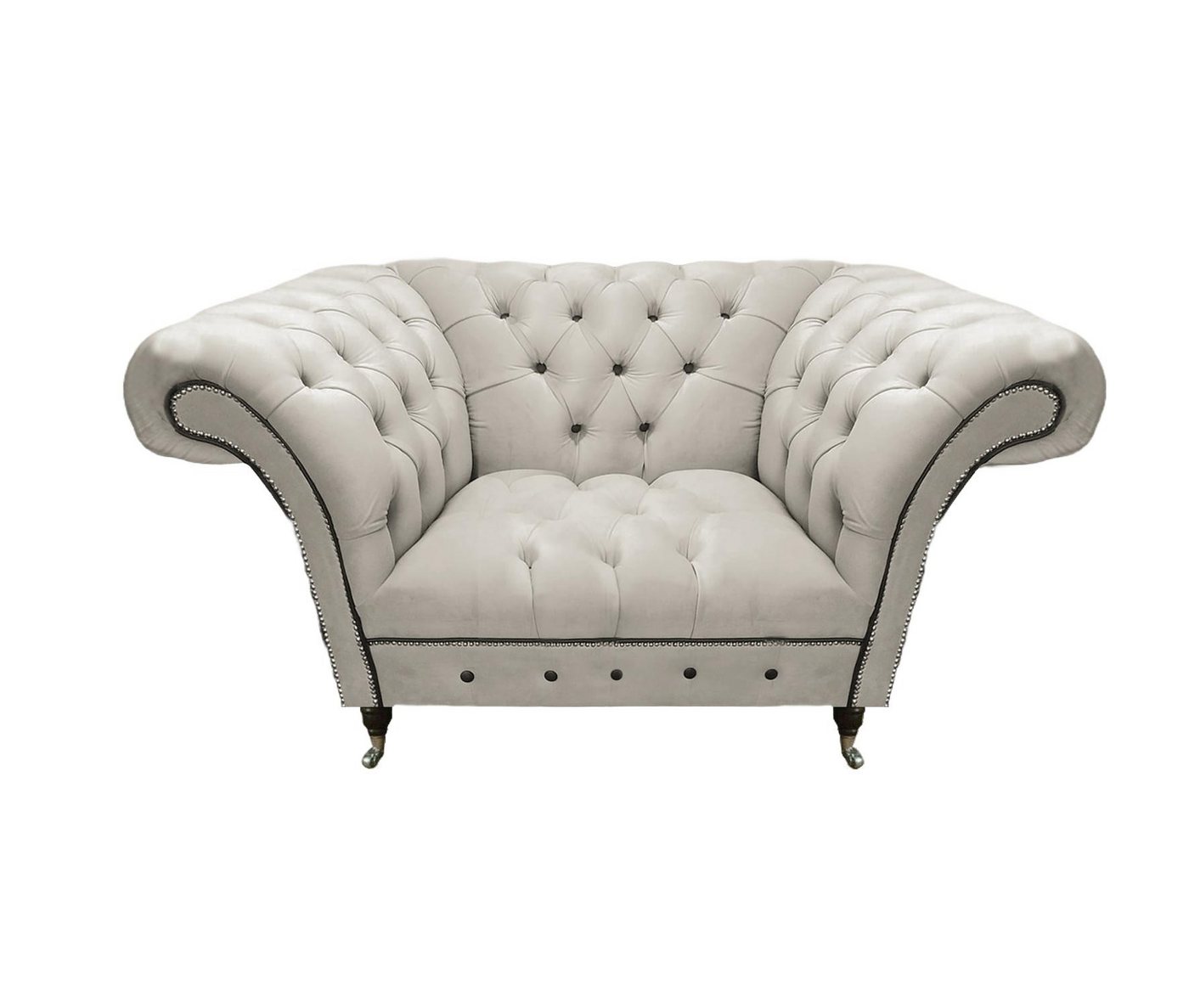 JVmoebel Chesterfield-Sessel Chesterfield Weißer Ledersessel Kunstleder Einsitzer Wohnzimmer Möbel (Sessel), Made in Europa von JVmoebel