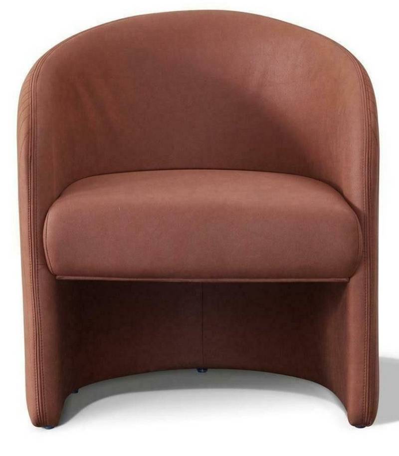 JVmoebel Sessel Design Rund Braun Leder Optik Wohnzimmer Clubsessel Polster, Made in Europa von JVmoebel