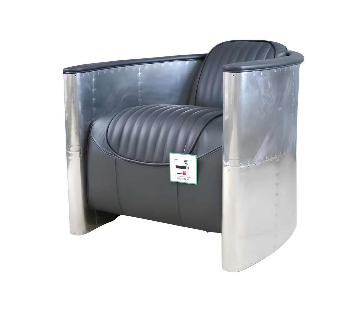 JVmoebel Sessel Echtes Leder Armlehnsessel Cognac Flugzeugdesign Aviator Neu, Made in Europa von JVmoebel