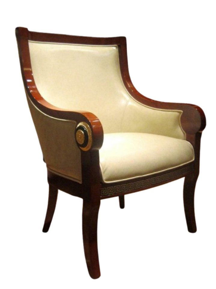 JVmoebel Sessel Edles Stuhl Set 6 x Sessel Barock Rokoko Gold Holz Neu Sofort (8-St., 6x Sessel), Made in Europa von JVmoebel