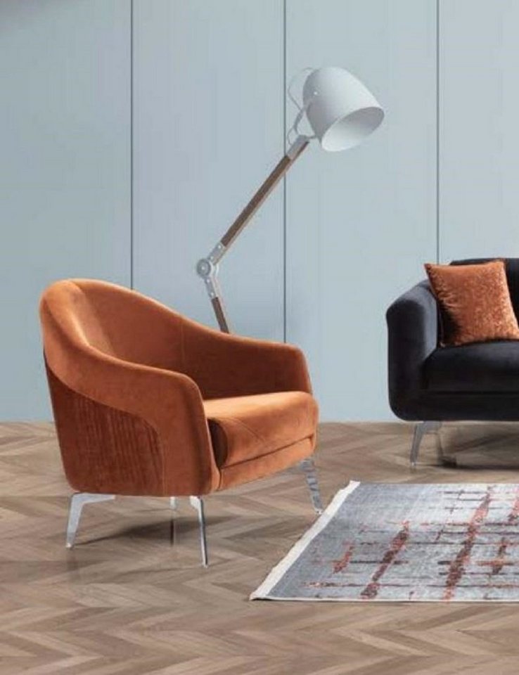JVmoebel Sessel Einsitzer Sessel Luxus 1 Sitzer Polster Sitz Design Textil Modern von JVmoebel