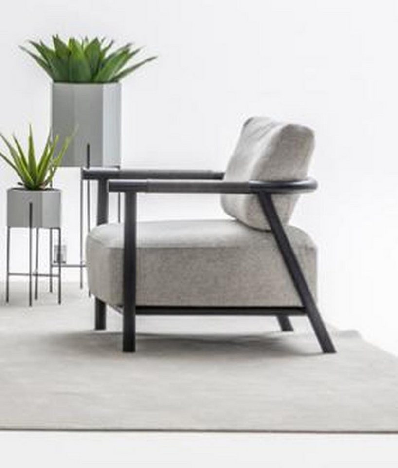 JVmoebel Loungesessel Exklusiver Grauer Sessel Wohnzimmer Polstermöbel Designer Textilsessel (1-St., Sessel), Made in Europa von JVmoebel