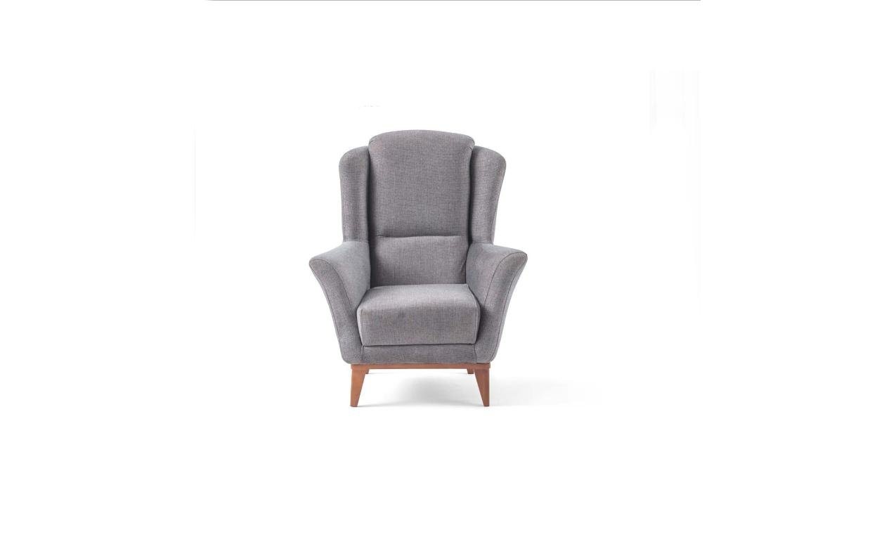 JVmoebel Sessel Grau Polster Einsitzer Sessel Designer Wohnzimmer Textil 1-Sitzer (1-St., Sessel), Made in Europa von JVmoebel