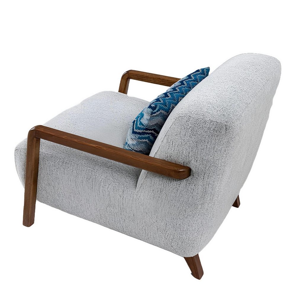 JVmoebel Sessel Grau Sessel Einrichtung Polster Einsitzer Lounge Club Möbel Stoff (1-St., Sessel), Made in Europa von JVmoebel