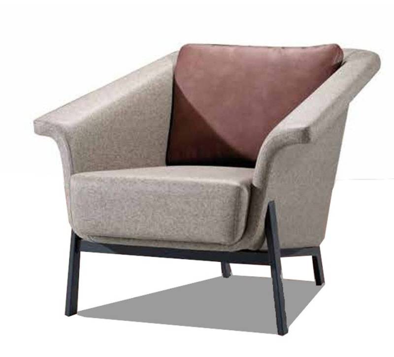 JVmoebel Sessel Grauer Einsitzer Designer Fernsehsessel Wohnzimmer Ledersessel (1-St., Sessel), Made in Europa von JVmoebel