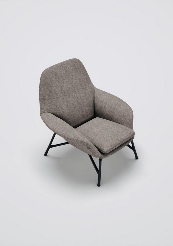 JVmoebel Ohrensessel Grauer Stoff-Ohrensessel für das moderne Wohnzimmer kaufen (1-St., 1x Sessel), Made in Europa von JVmoebel