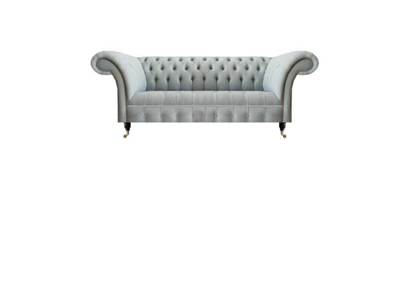 JVmoebel Sessel Hellgraue Wohnzimmer Chesterfield Garnitur Komplette Sitz Möbel (2tlg Wohnzimmer Set (Sofa 3 Sitzer + Sessel), Made in Europa von JVmoebel