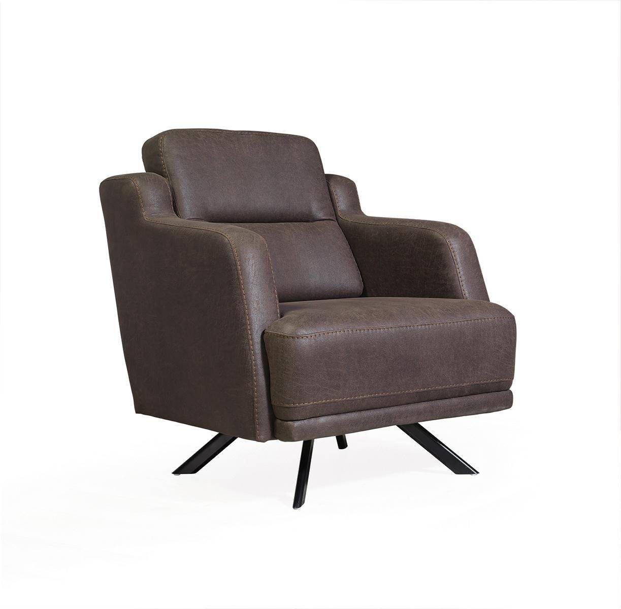 JVmoebel Sessel Leder Sessel Sitz Wohnzimmer Polster Einsitzer Modern Braun Luxus Neu (1-St., Sessel), Made in Europa von JVmoebel