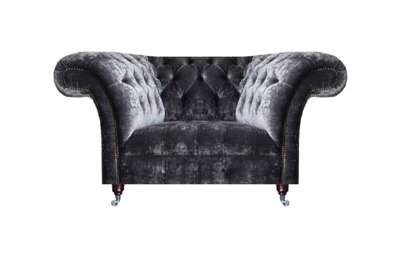 JVmoebel Chesterfield-Sessel Luxuriöser Grauer Chesterfield Sessel Edler Polster Wohnzimmer (1-St., Sessel), Made in Europa von JVmoebel