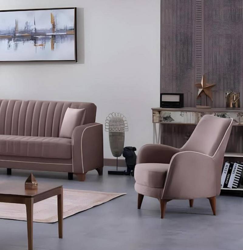 JVmoebel Sessel Luxus Sessel Polstersitz Wohnzimmer Textil Modern Designer Möbel (Sessel), Made in Europa von JVmoebel