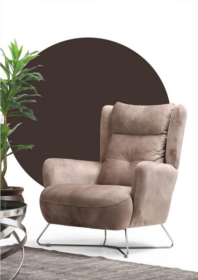 JVmoebel Loungesessel Luxus Wohnzimmer Sessel Designer Modern Textil Möbel Polster (1-St., Sessel), Made in Europa von JVmoebel