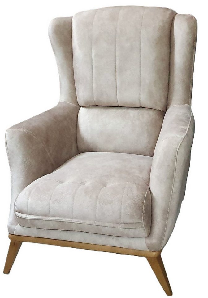 JVmoebel Ohrensessel Moderner Relaxsessel für Wohnzimmer - Beige Luxusmöbel (Sessel), Made in Europa von JVmoebel