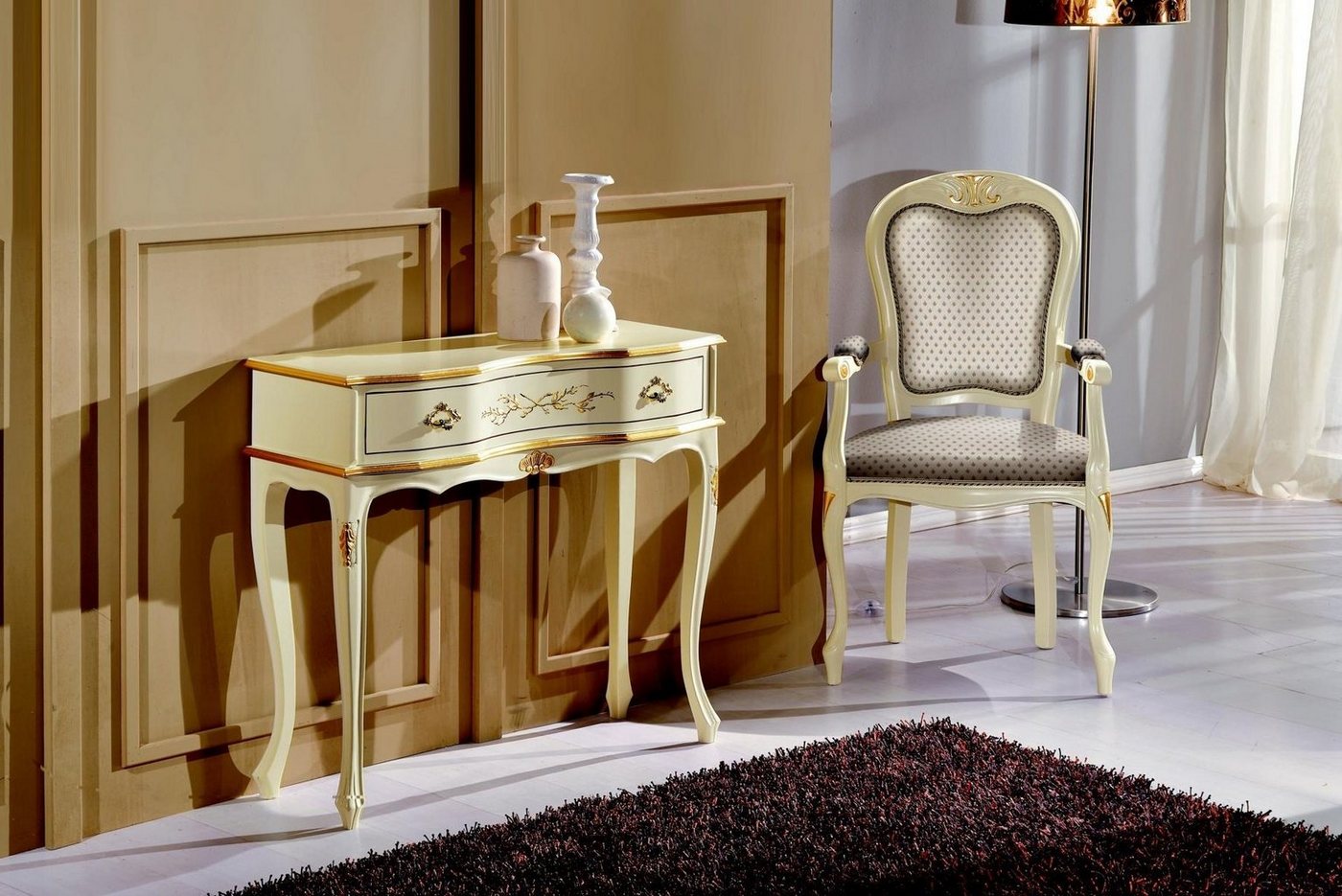 JVmoebel Sessel Schicke Designer Luxus Barock Sessel Italienische Holz Stuhl Wohnzimmer Möbel von JVmoebel