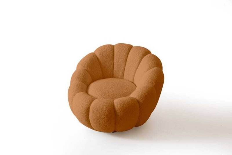 JVmoebel Sessel Hocker für Wohnzimmer Runder Fernsehstuhl mit Hocker und Polster (2-St., Sessel/Hocker), Made in Europa von JVmoebel