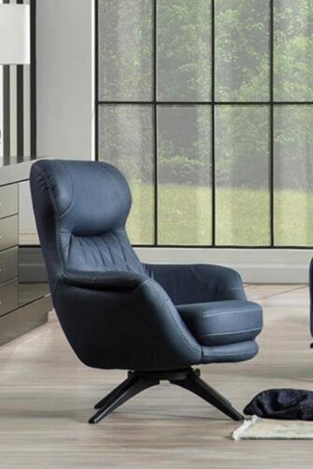 JVmoebel Sessel Sessel 1-Sitzer Komfortabler moderner Stil mittelweich Blau Luxuriös (1-St., 1x Sessel), Made in Europa von JVmoebel