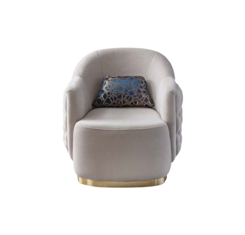 JVmoebel Sessel Sessel 1 Sitzer Polster Sofas Design Luxus Textil Couch weiß Sofa Neu (Sessel), Made In Europe von JVmoebel