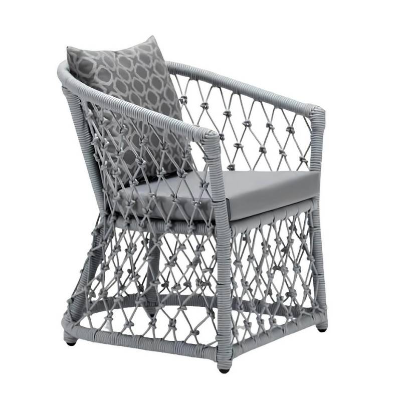 JVmoebel Gartensessel Sessel Design Couch Sofa Grau Hochwertig Modern Rattan Polster Sitzer, Made in Europa von JVmoebel