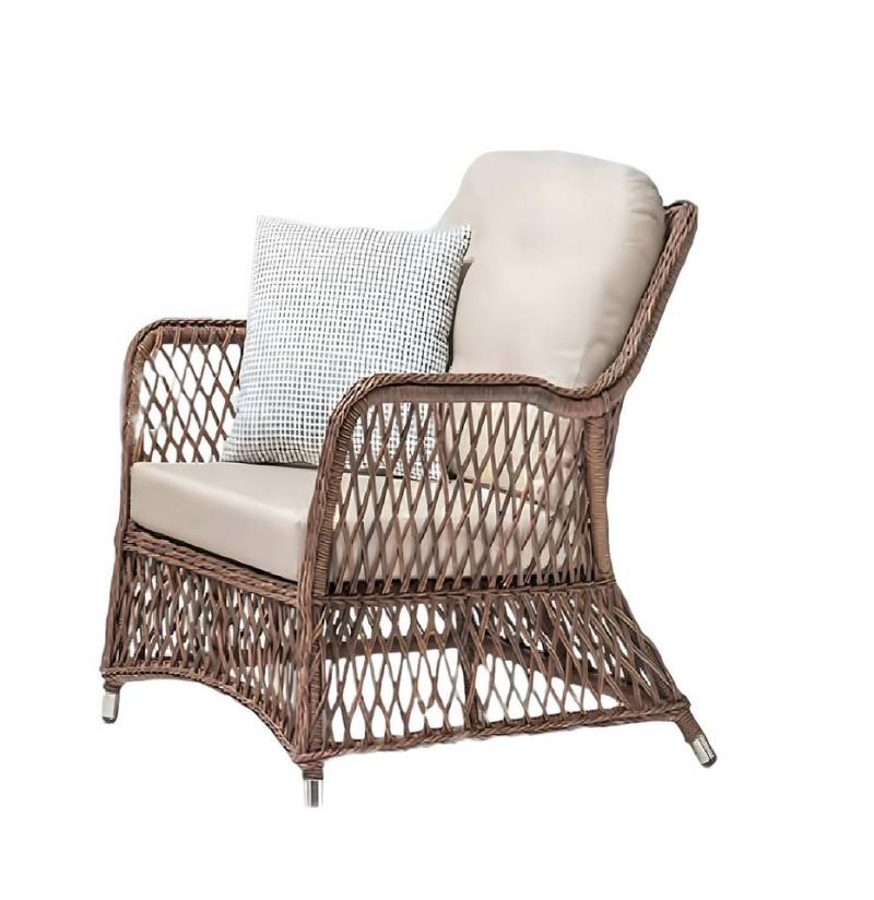 JVmoebel Gartenstuhl Sessel Design Terrasse Polster Polster Moderne Luxus Beige Hochwertig (1 St), Made in Europa von JVmoebel