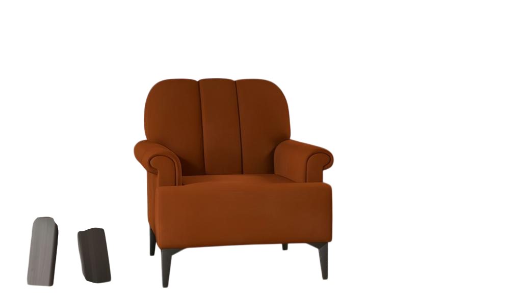 JVmoebel Sessel Sessel Einsitzer Polstersessel Stoff Orange Design - Polyester Holz... (1-St), Made in Europe von JVmoebel