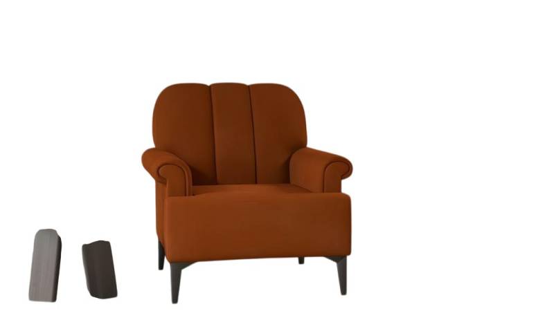 JVmoebel Sessel Sessel Einsitzer Polstersessel Stoff Orange Design - Polyester Holz... (1-St), Made in Europe von JVmoebel
