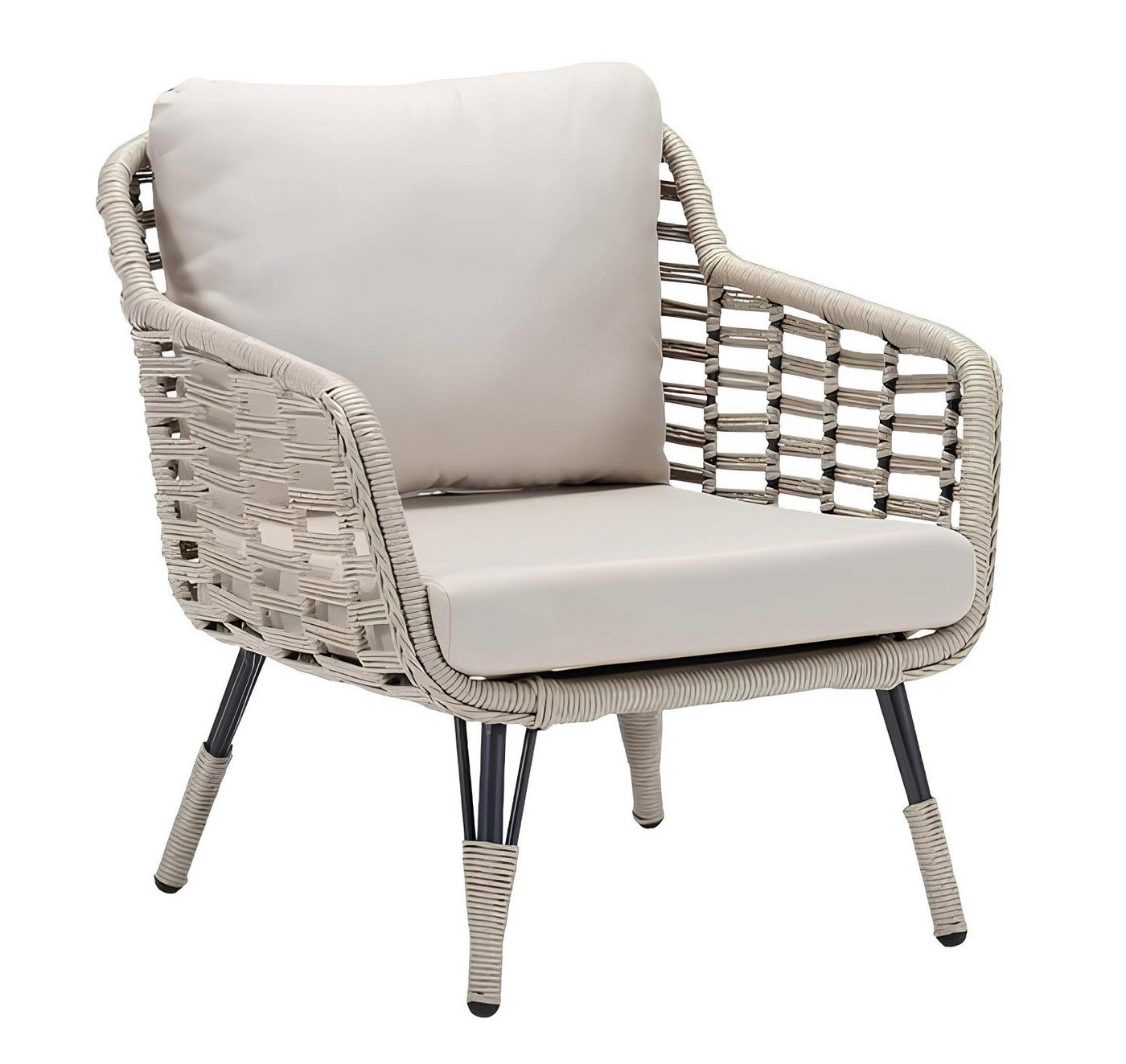 JVmoebel Gartensessel Hochwertige Beige Terrasse Design Elegantes Möbel Modern für Garten (Sessel), Made in Europa von JVmoebel