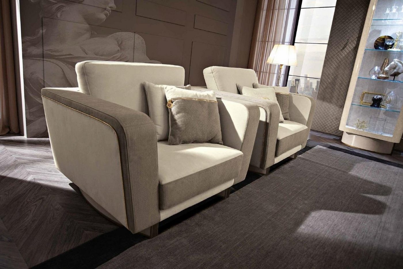 JVmoebel Sessel Sessel Luxus Design Italienische Möbel Stühle Design Textil Sofa Neu von JVmoebel