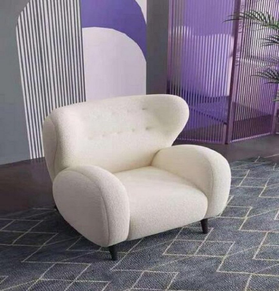 JVmoebel Sessel Stilvolle modern Sessel Weiß Sessel Fernseh Couch 1 Sitzer Sofa Textil (1-St., 1x Sessel), Made in Europa von JVmoebel