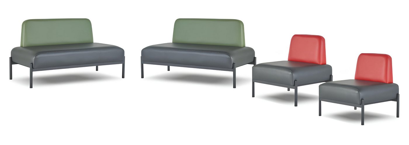 JVmoebel Sessel Wartebank Empfangssofa Lounge Sofa Sitzbank Patienten Empfangsbereich (Sofa-Set 4tlg (2x 2-Sitzer + 2x Sessel), Made in Europa von JVmoebel