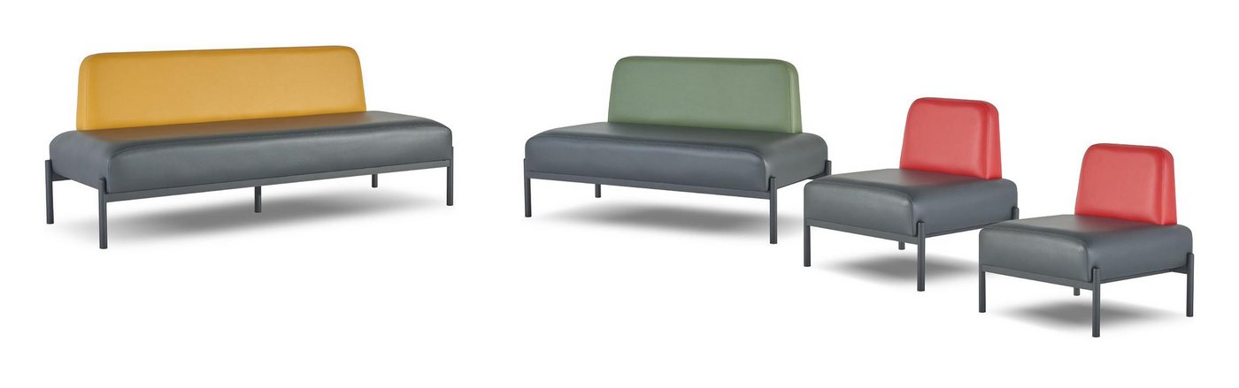 JVmoebel Sitzbank Wartebank Empfangssofa Lounge Sofa Sitzbank Patienten Empfangsbereich (Sofa-Set 4tlg (3-Sitzer + 2-Sitzer + 2x Sessel), Made in Europa von JVmoebel