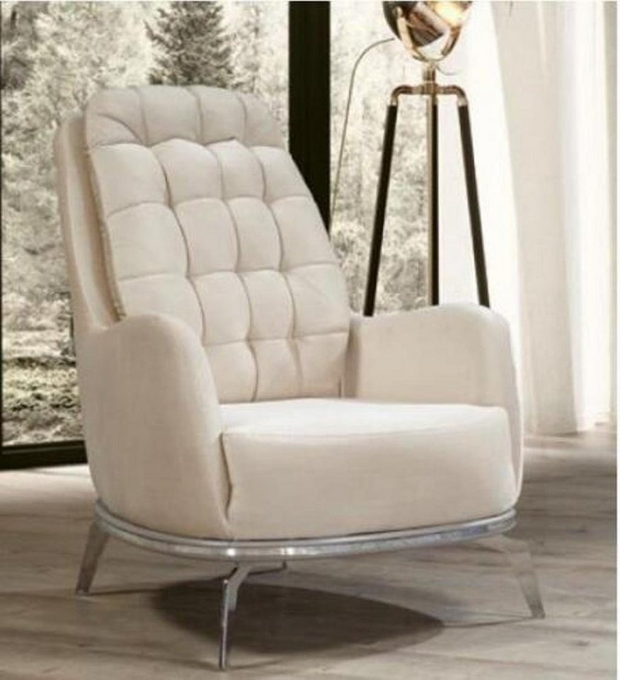 JVmoebel Sessel Weißer Moderner Sessel Lounge Möbel Designer Lehnsofa Polster (1-St., 1x nur Sessel), Made in Europa von JVmoebel