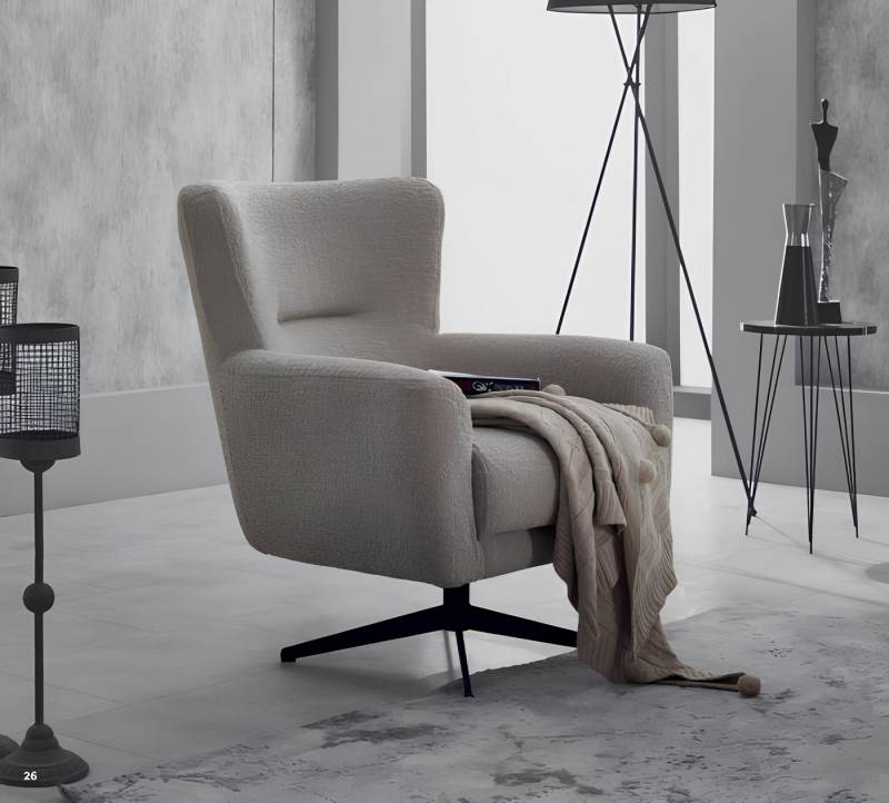 JVmoebel Drehsessel Wohnzimmer Sessel Einsitzer Polstersessel Stoff Beige Sitzer Luxus (Sessel), Made in Europa von JVmoebel