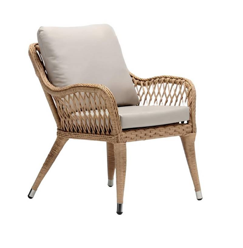 JVmoebel Gartensessel luxus Gartensessel Rattansessel Hochwertig Rattansessel Beige modern (1-St., Sessel), Made in Europa von JVmoebel