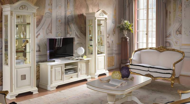 JVmoebel TV-Board rtv Schrank Kommode Wohnzimmer Kommoden Holz Low Board Regal Weiß Weiß, Made in Europa von JVmoebel
