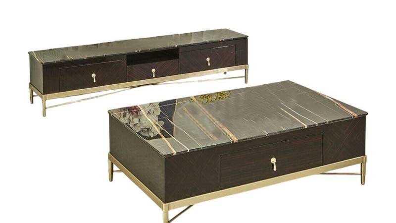 JVmoebel Wohnzimmer-Set Anrichte Low Board Side Schrank Sideboard Couchtisch 2tlg. Set Neu, Made in Europa von JVmoebel