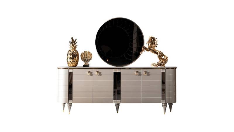 JVmoebel Sideboard Anrichte mit Spiegel Holzschrank Modernes Möbelstück Holz, Made in Europa von JVmoebel