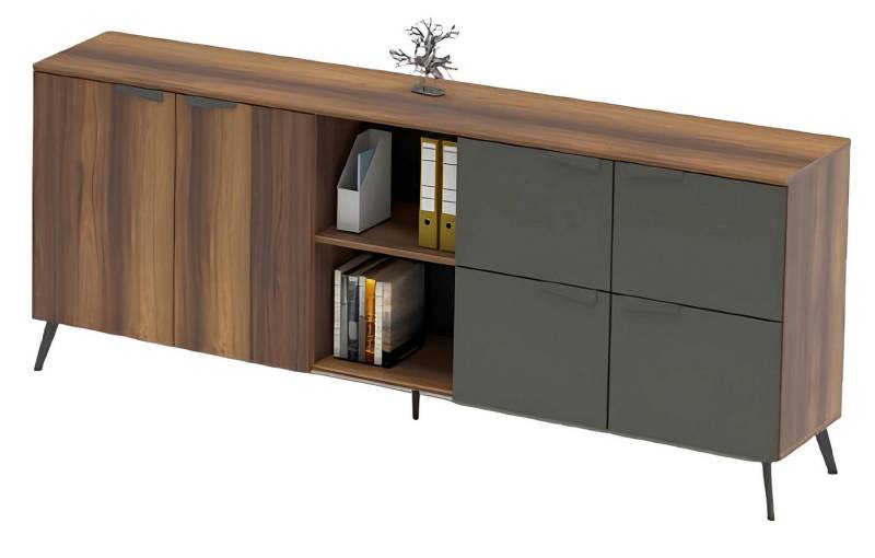 JVmoebel Aktenschrank Braun Aktenschrank Schrank Office Büroschrank Sideboard (Sideboard) Made in Europa von JVmoebel