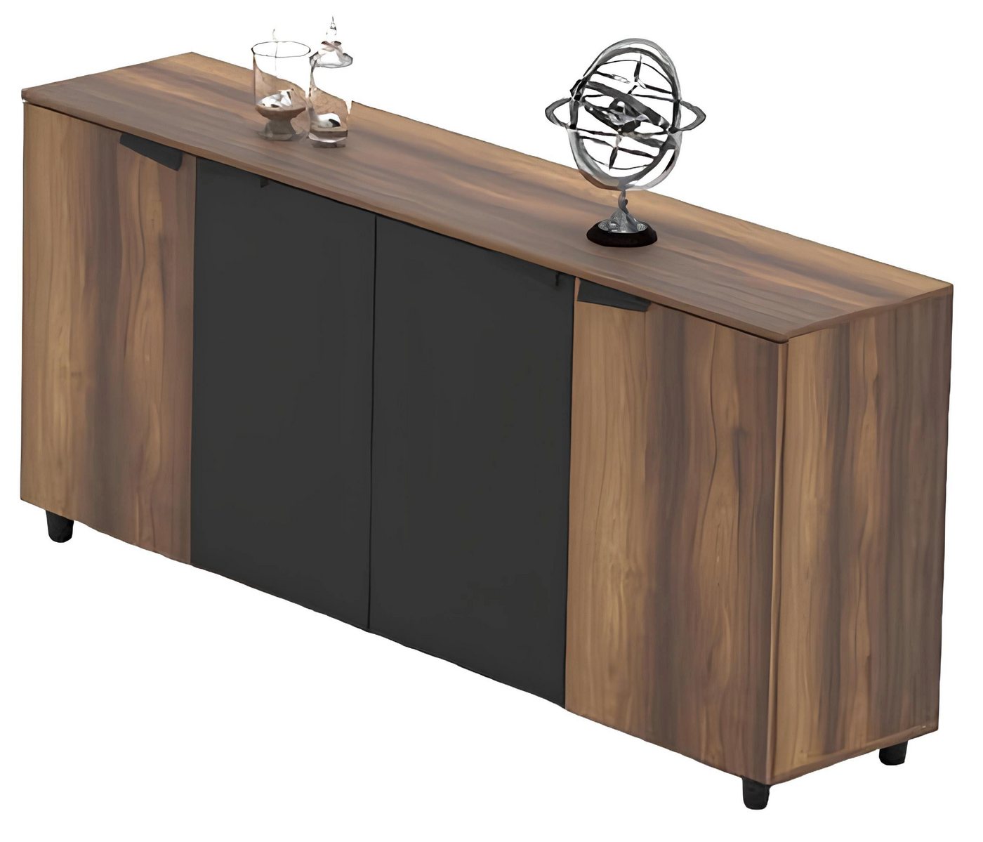 JVmoebel Sideboard Büroschrank Aktenschrank Sideboard Kommode Arbeitszimmer Braun Schwarz (Sideboard), Made in Europa von JVmoebel