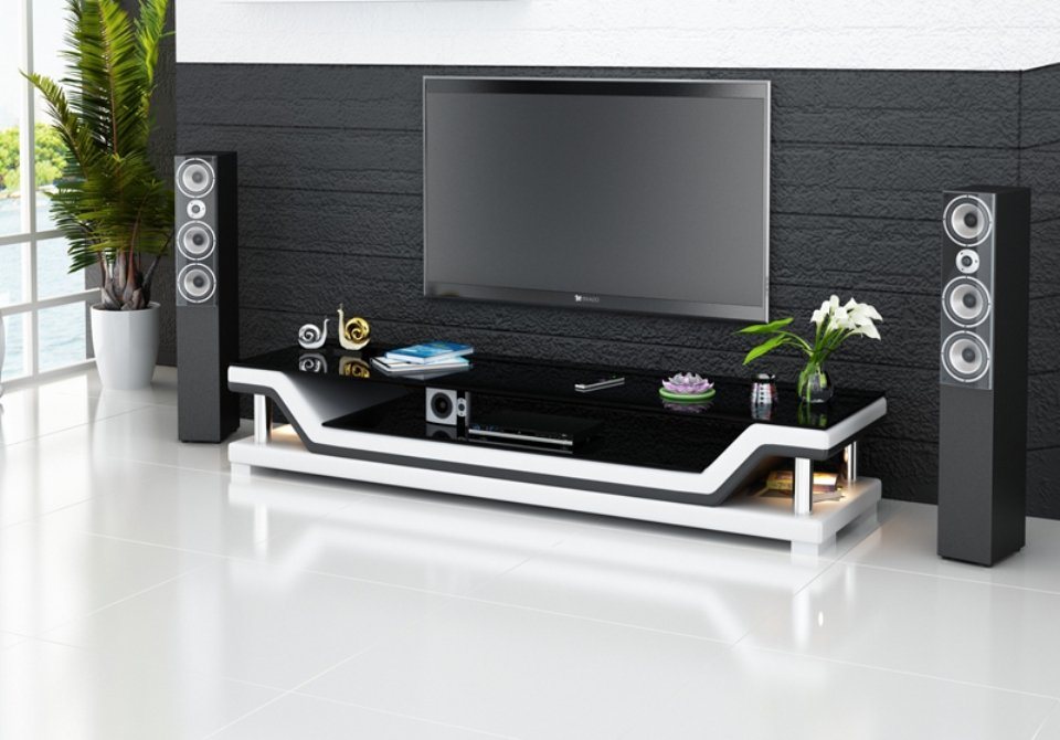 JVmoebel Lowboard Designer RTV TV Sideboard Leder Glas Tisch Fernseh Schrank Tisch, Made in Europa JVmoebel Lowboard Designer RTV TV Sideboard Leder Glas Tisch Fernseh Schrank Tisch, Made in Europa von JVmoebel