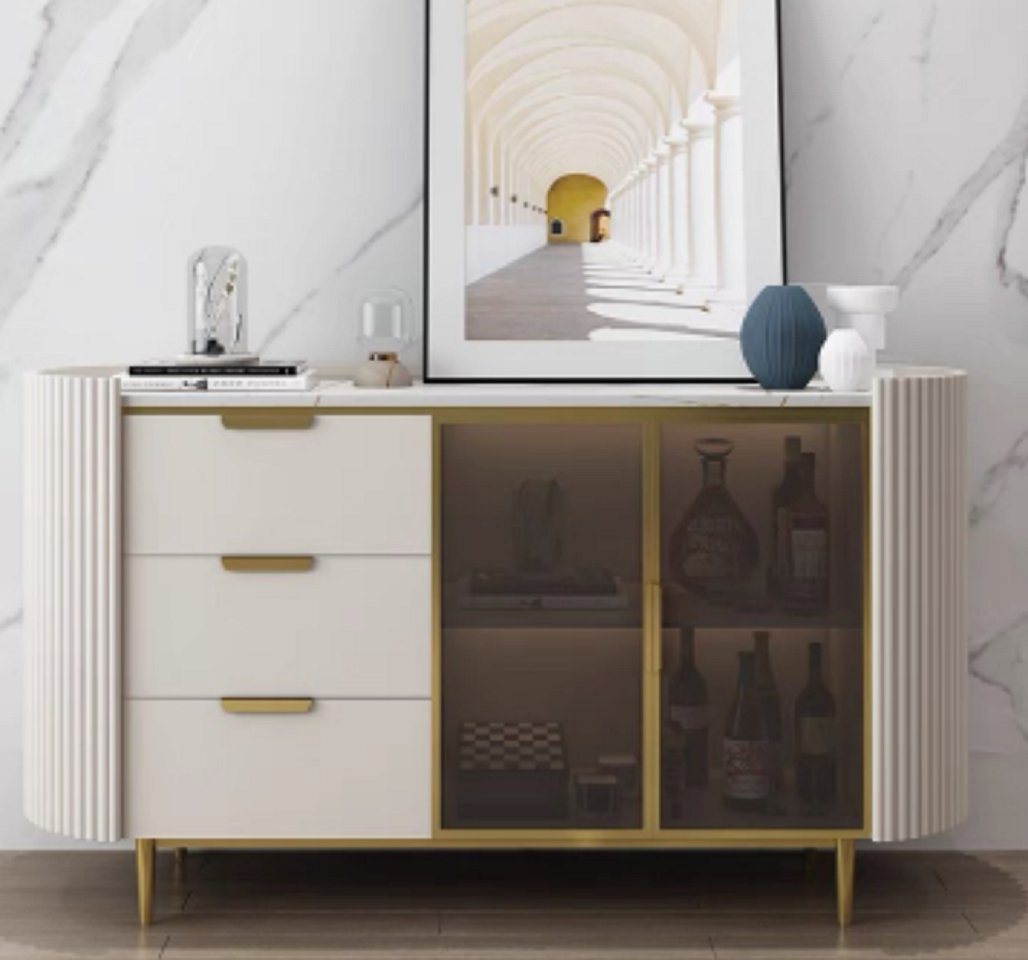 JVmoebel Sideboard Designer Sideboard Anrichte Wohnzimmer Regal Edelstahl Luxus Board (1 St., Sideboard), Made in Europe von JVmoebel