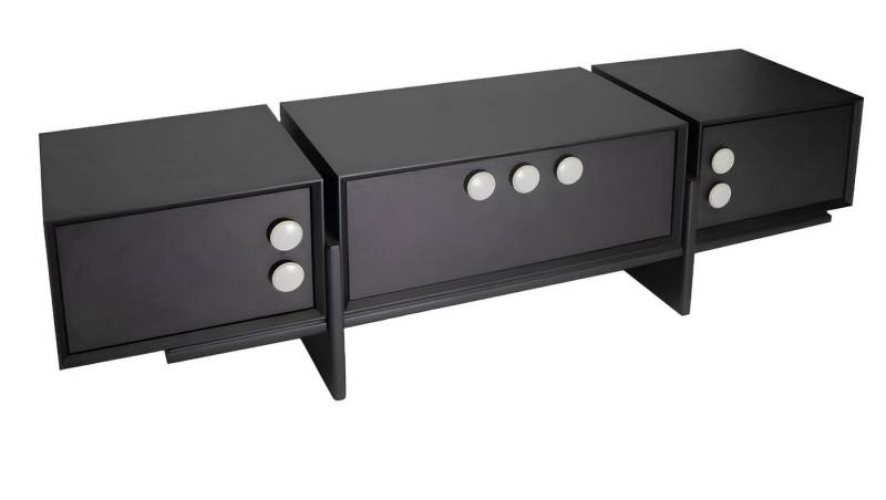 JVmoebel Lowboard Designer Sideboard luxuriöser schwarzer TV-Ständer modernes Lowboard (1 St., RTV), Made in Europa von JVmoebel