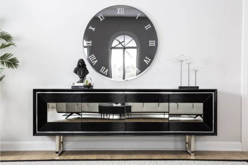 JVmoebel Sideboard Elegantes schwarzes Kommode Sideboard Schrank im Luxusdesign (Sideboard), Made in Europa von JVmoebel