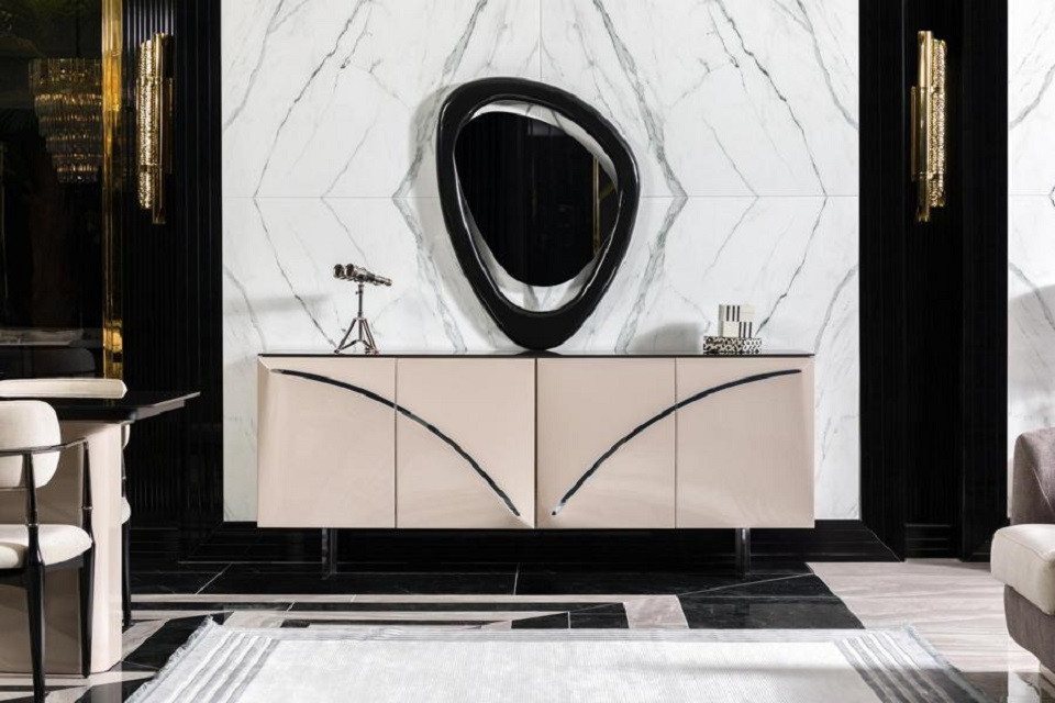 JVmoebel Sideboard Holz Modern Möbel Hochwertig Sideboard Beige Tisch Stil Design (1 St., Sideboard), Made in Europa von JVmoebel