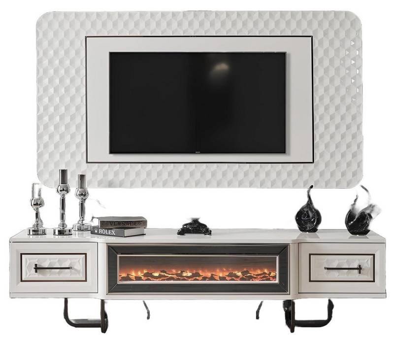 JVmoebel TV-Board Kamin Sideboard Fernseher Ständer rtv Kommode 2tlg., Made in Europa von JVmoebel