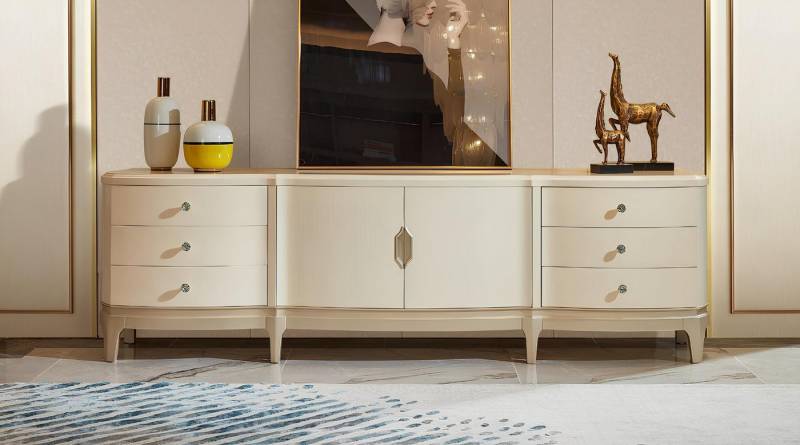 JVmoebel Sideboard Kommode Anrichte Side Low Board Schrank Wohn Zimmer Regal Holz Beige, Made in Europa von JVmoebel