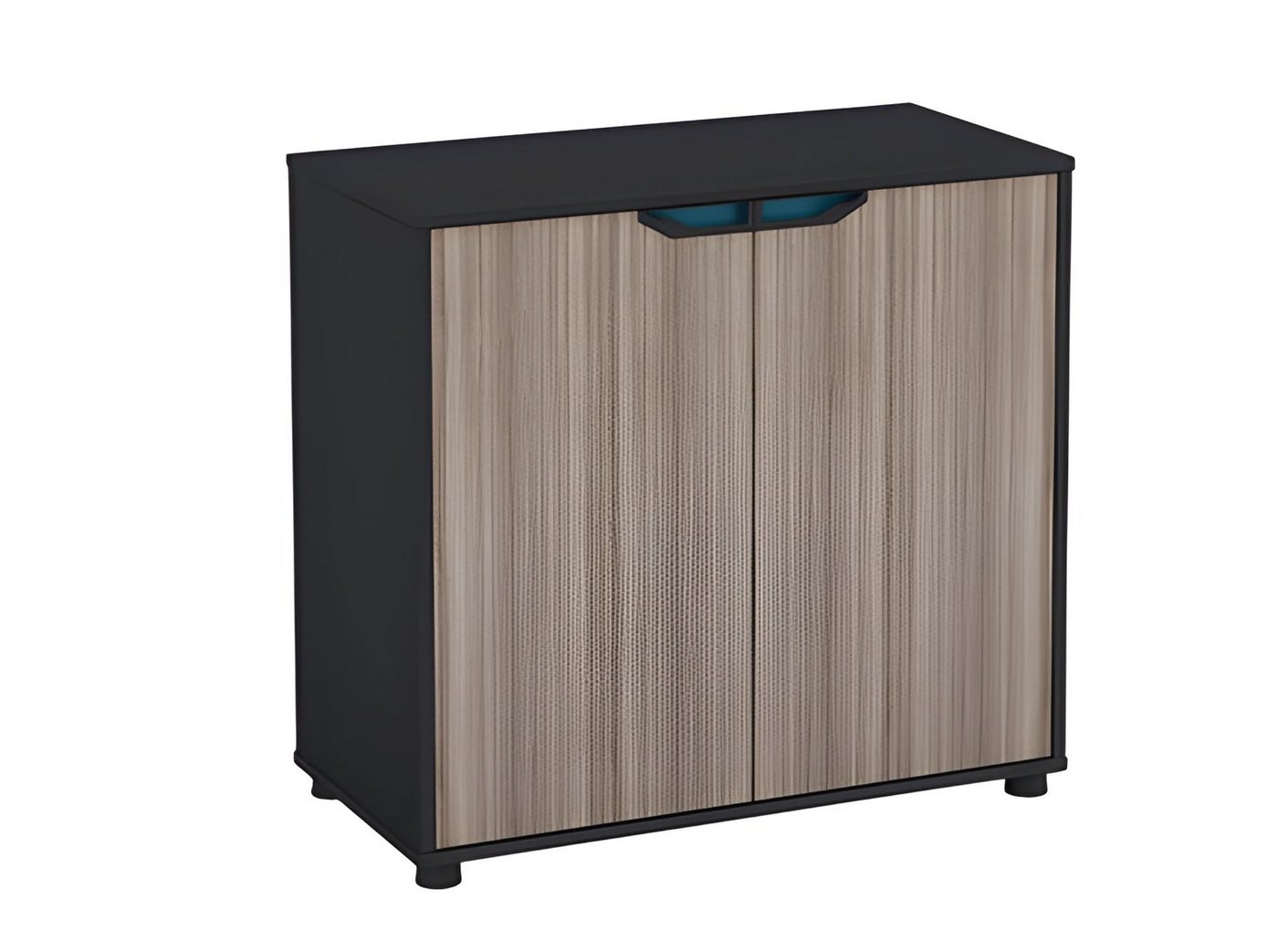JVmoebel Sideboard Kompaktes Sideboard in Holzoptik Braun Schwarz - Modernes Büromöbel, Made in Europe von JVmoebel