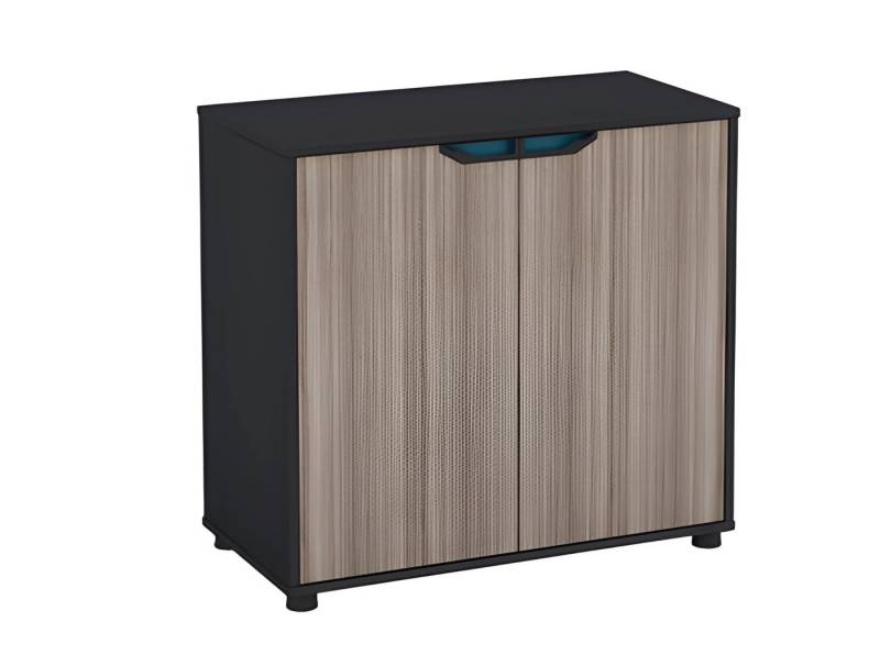 JVmoebel Sideboard Kompaktes Sideboard in Holzoptik Braun Schwarz - Modernes Büromöbel, Made in Europe von JVmoebel