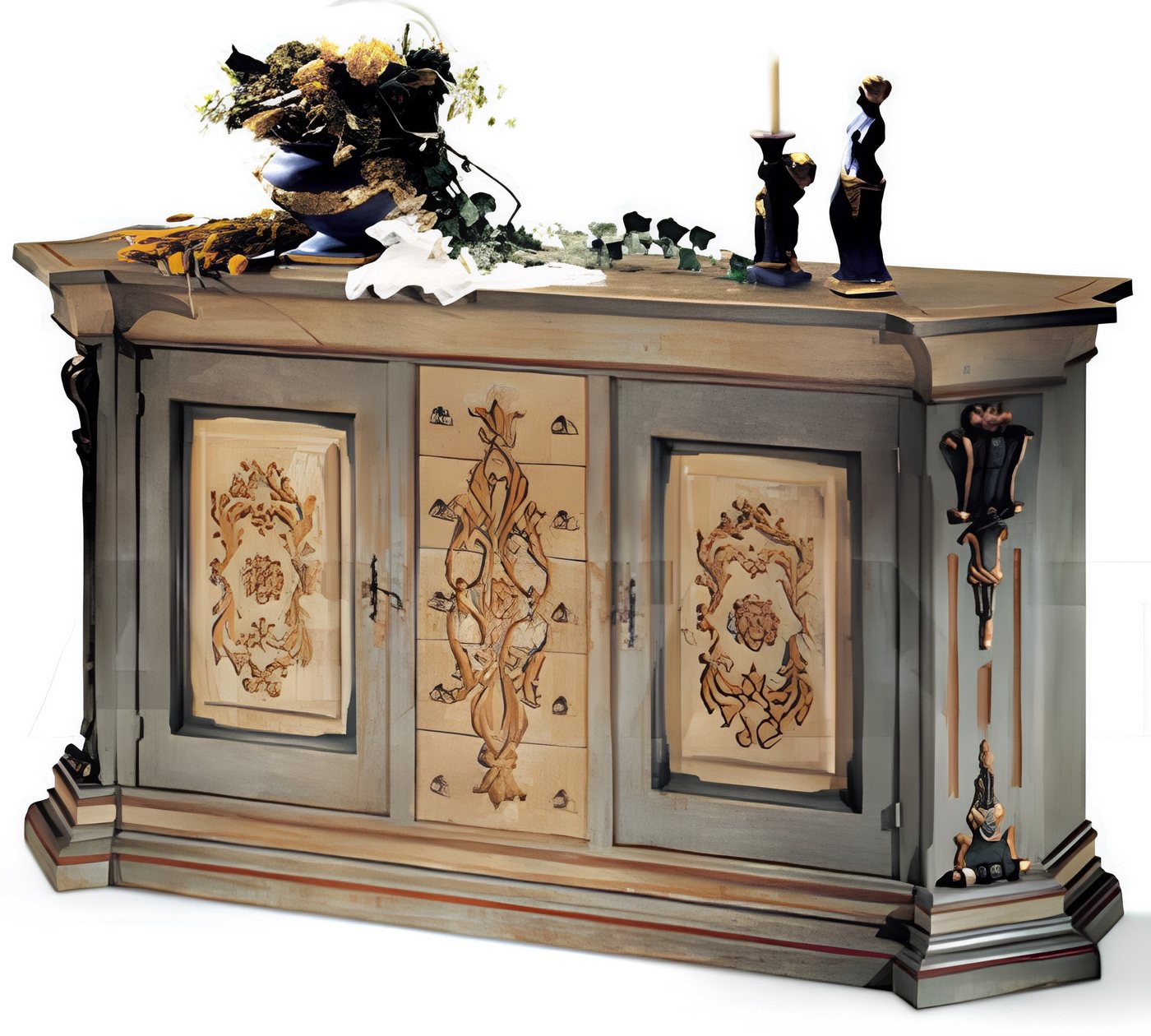 JVmoebel Sideboard Luxuriöse Kommode aus massivem Holz für das Wohnzimmer (1 St., Sideboard), Made in Italy von JVmoebel